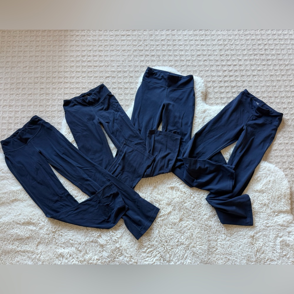 Athleta Girl High Rise Chit Chat Flare Pant Navy Lot of 4